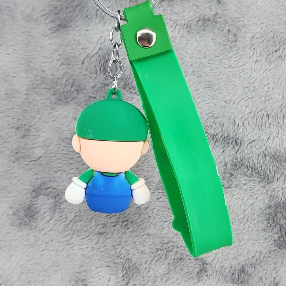 *NEW* Mario! Super Mario 3D Figure Keychain & Strap Bag Charm PVC/Silicone Green